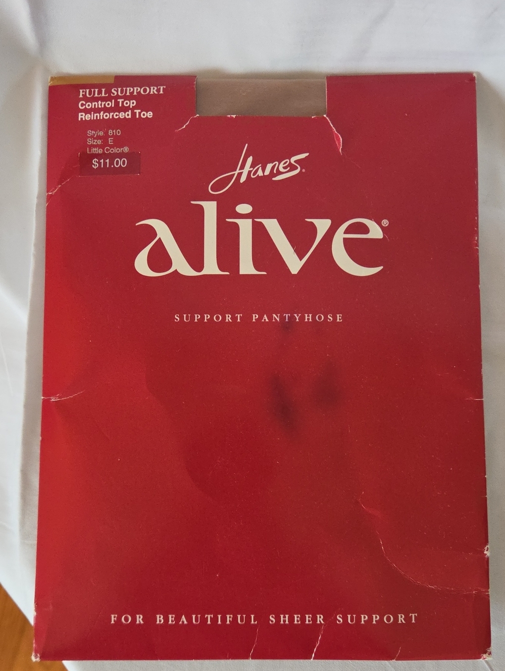 Hanes Alive Support Pantyhose Packaging - Red